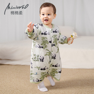 宝宝睡衣冬季加厚婴儿睡袍加棉保暖冬天睡袋男女家居服冬装棉棉柔