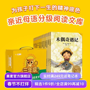 中文分级阅读三年级(全12册) 2025版 亲近母语 海蒂 稻草人 伊索寓言 木偶奇遇记 小学三年级课外读物 儿童文学 果麦出品