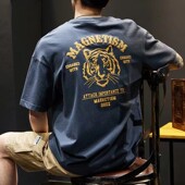 重磅纯棉美式 老虎半袖 复古虎头潮牌短袖 男士 潮 t恤男宽松大码 夏季