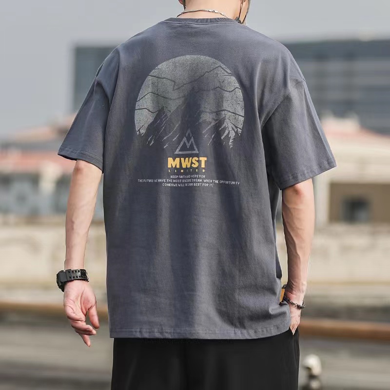 短袖潮牌复古青少年230G精梳棉t
