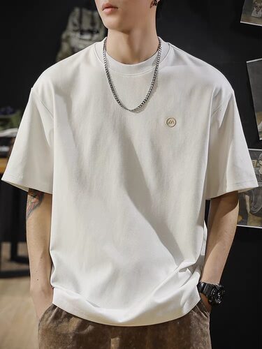 短袖潮牌青少年刺绣工艺T恤衫