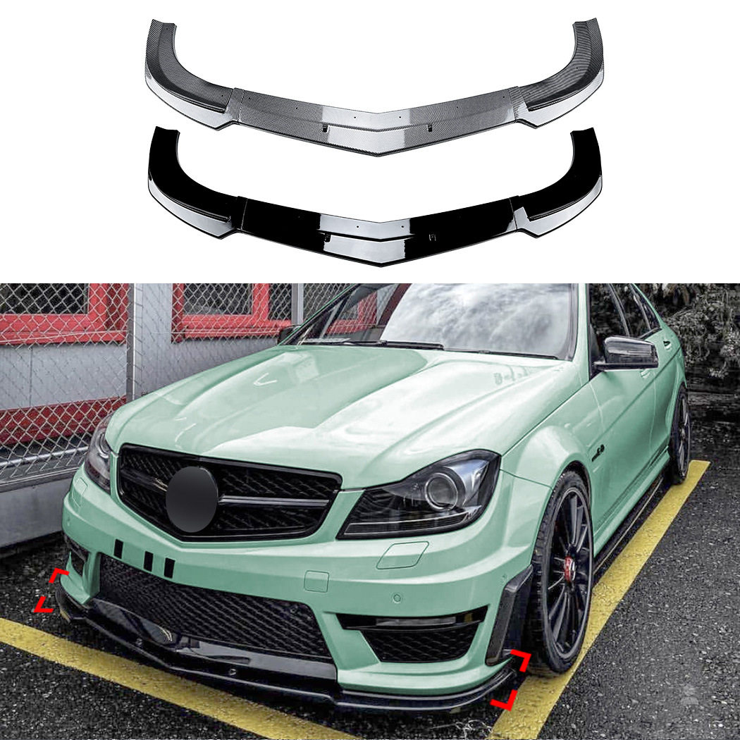 适用于2012-2014年奔驰C级 C63改装AMG前杠前唇前铲外饰