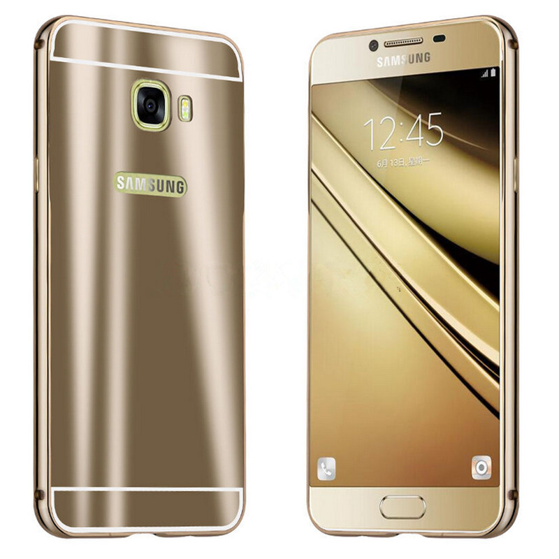 iy Ultra Slim Lightweight Aluminum Metal Bumper Dazzle Color Acrylic Back Cover Case for Samsung Galaxy C7 & Samsung Galaxy C5