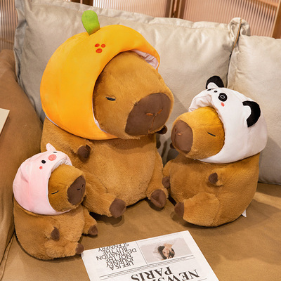 变装卡皮巴拉公仔capybara水豚玩偶毛绒玩具丑萌娃娃吧啦生日礼物