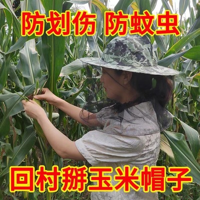扒苞米面罩防刮脸眯眼养蜂防蜂帽