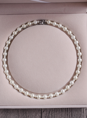 简约单层大小珠锁骨链