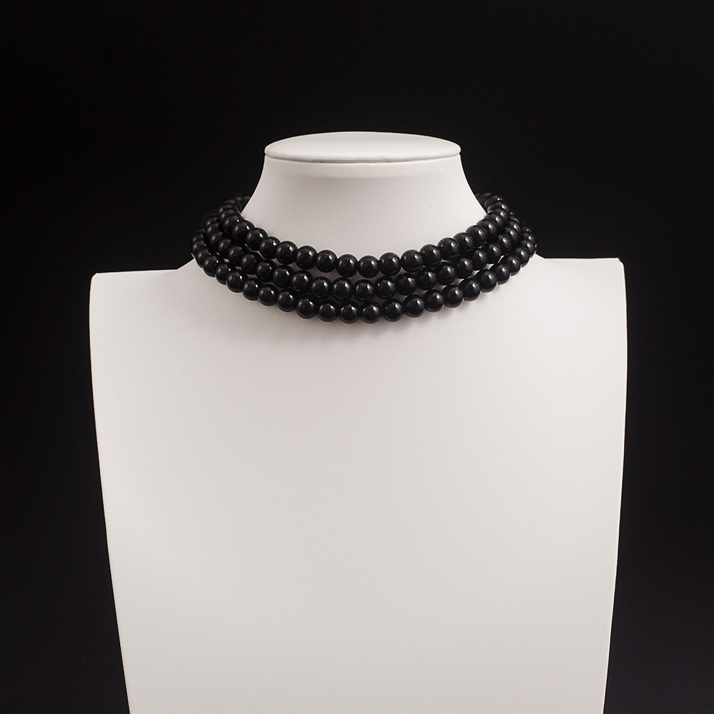 复古黑色多层仿珍珠颈链