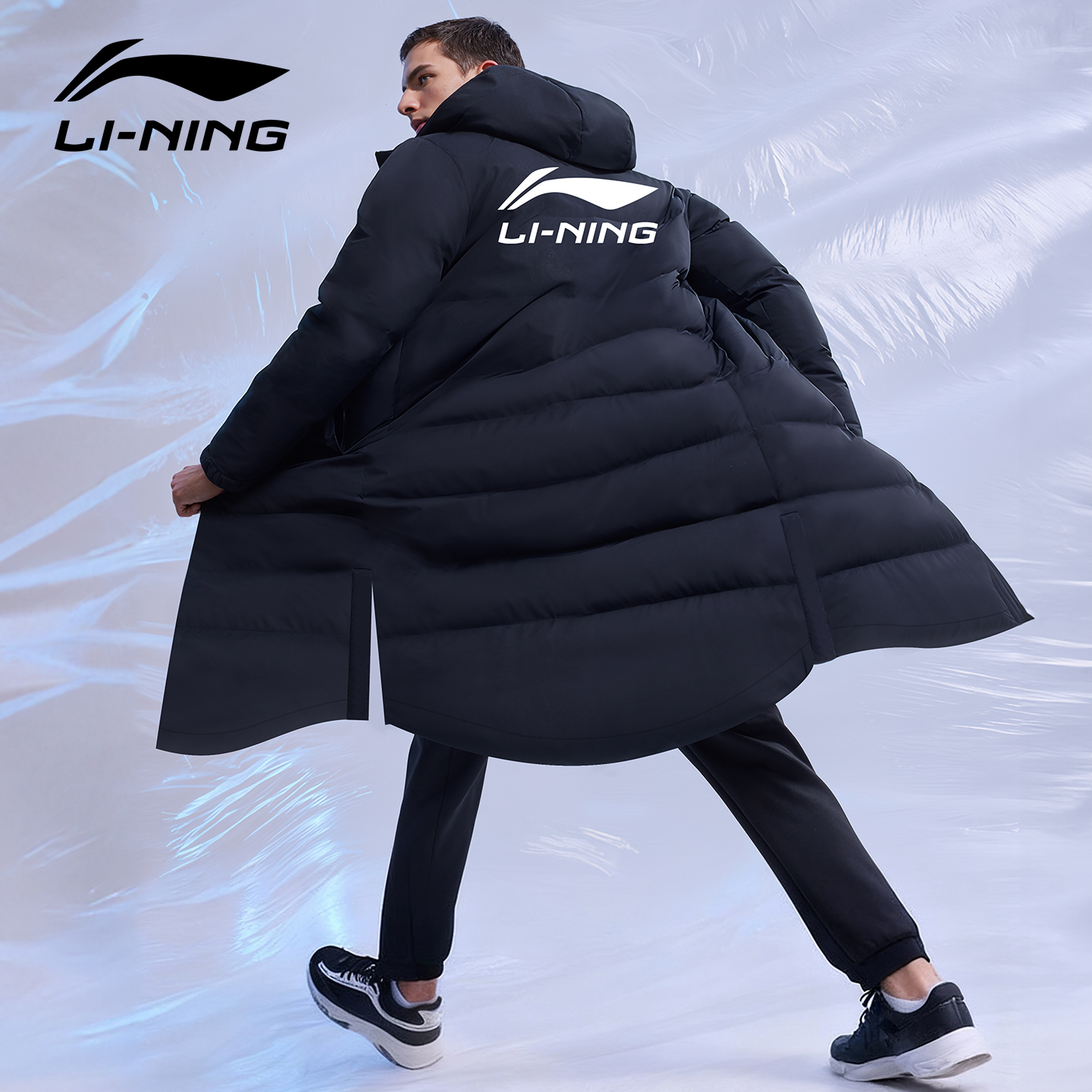李宁羽绒服男长款过膝2025