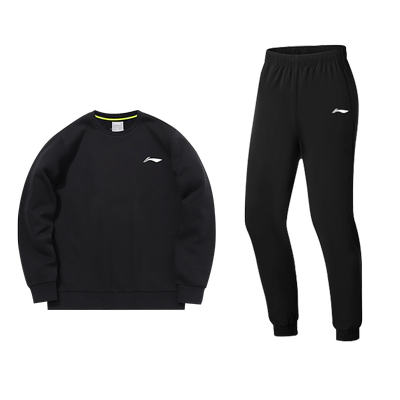 李宁运动套装男秋冬季加绒爸爸装