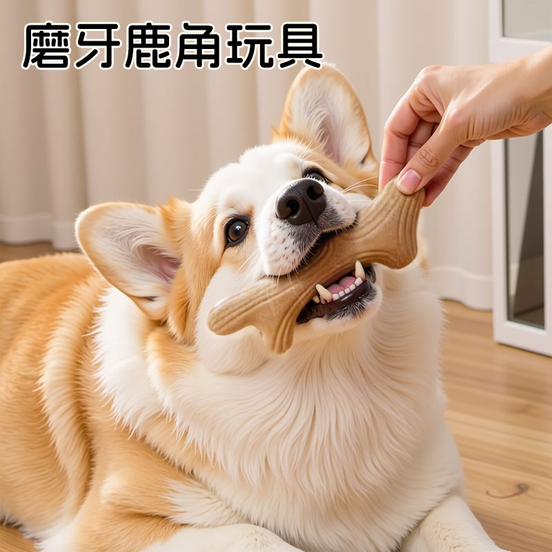 狗狗金毛比熊磨牙棒鹿角磨牙耐咬解闷自嗨玩具幼犬磨牙棒宠物用品