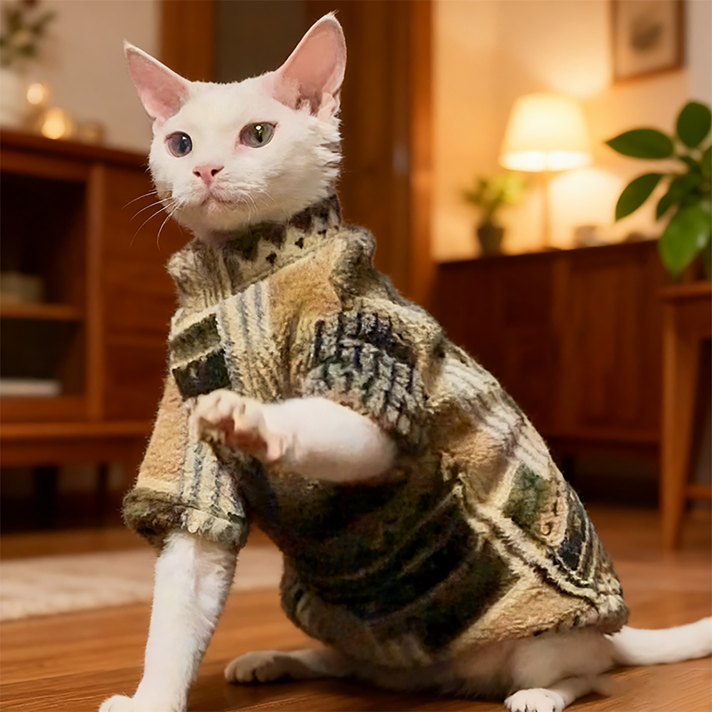 德文斯芬克斯宠物猫衣服秋冬季