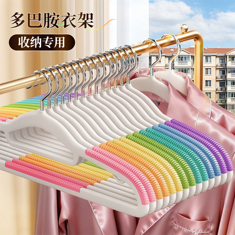 彩虹防滑衣架挂衣家用省空间图片