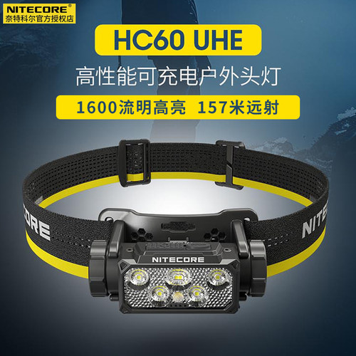 奈特科尔HC60UHE可充电户外头灯