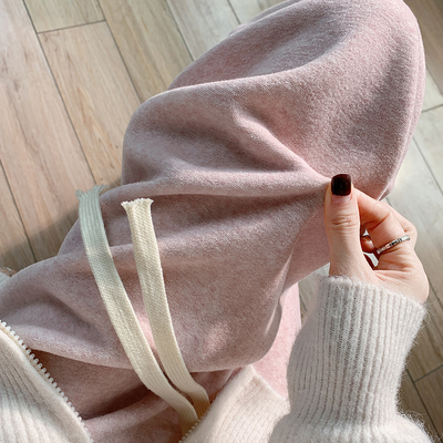 加绒窄版阔腿裤女直筒羊绒针织裤