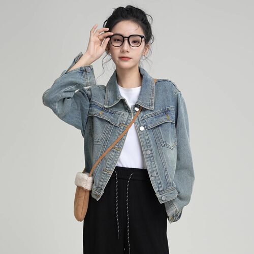 POLO领牛仔褂夹克短款上衣外套女