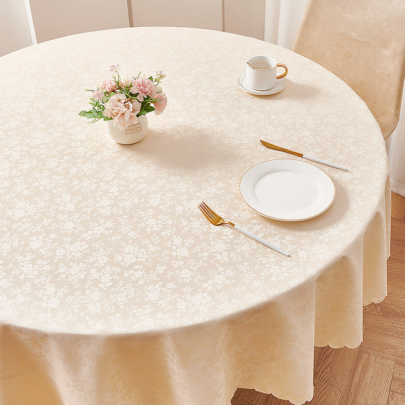 *欧式圆桌桌布防水防油免洗家用防烫圆桌布轻奢高级感台布餐桌垫