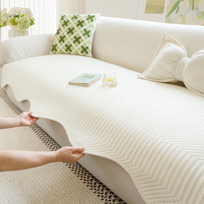 奶油风冰丝沙发垫夏季凉感异形沙发凉席垫2025年新款防滑沙发盖布