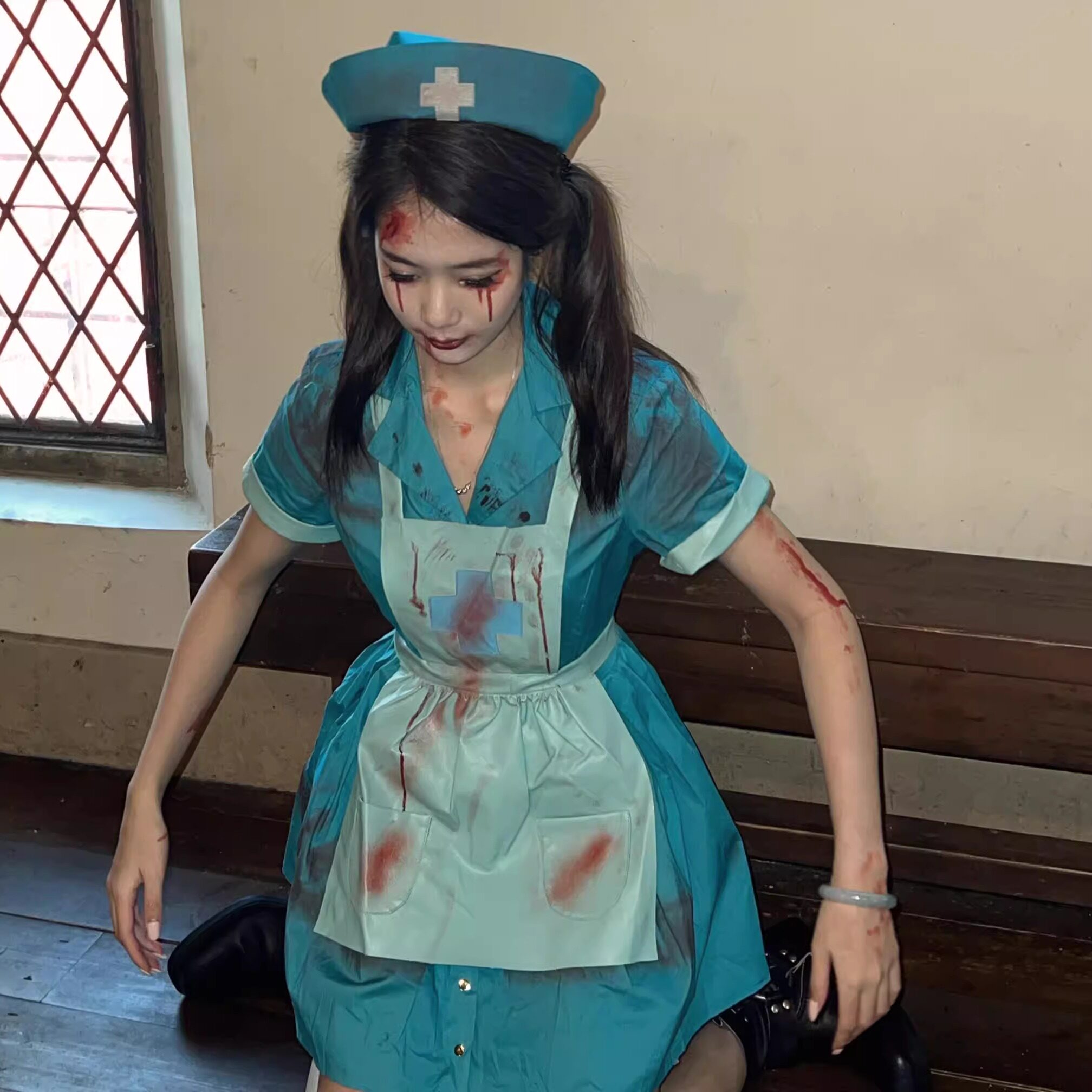 护士服cos万圣节恐怖服装血腥角色扮演衣服女性感cosplay衣服裙子