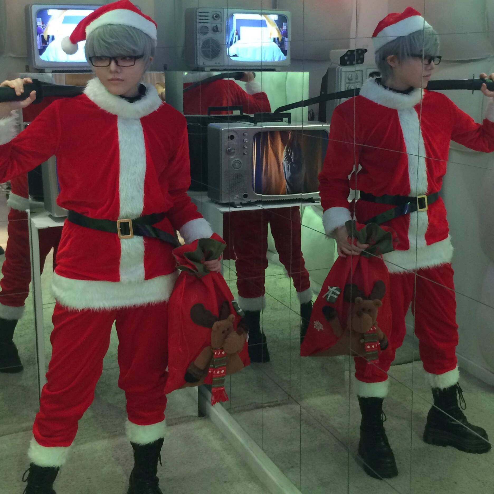 圣诞老人服装cos男生成人儿童派对衣服聚会舞台装扮演出服演出服