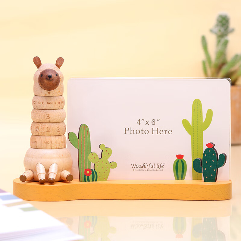 森活木趣木质相框摆台6寸婚纱结婚照儿童照片情侣相框万年历礼物