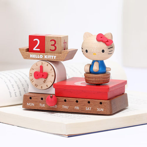 森活木趣台湾音乐盒八音日历KT木质旋转送朋友女生生日礼物圣诞节