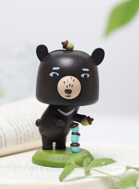 森活木趣恐龙弹簧车载摇头中控实木摆件创意可爱解压装饰治愈礼物