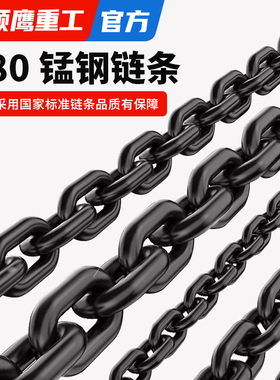 颉鹰起重链条铁链子进口吊装吊链G80锰钢索具葫芦铁链吊具吊钩子