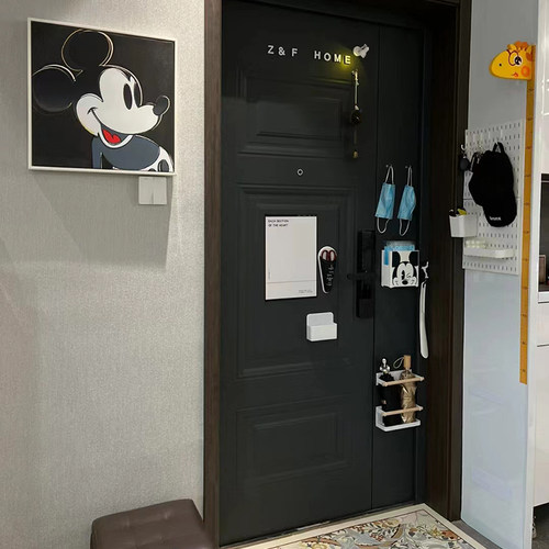 吾创免打孔磁吸防盗门组合收纳