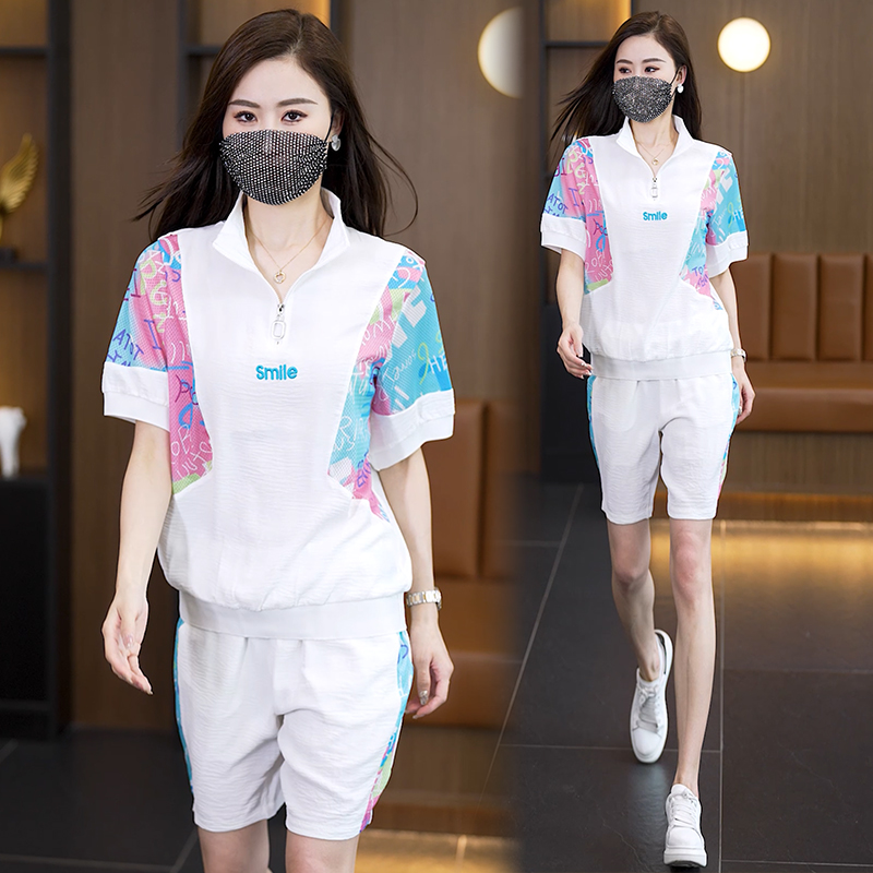 夏天跑步休闲运动服套装透气速干