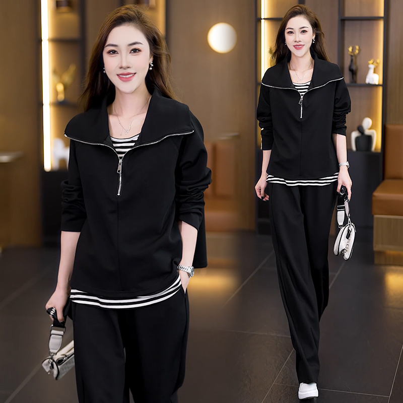 中老年三件套休闲减龄高级感套装