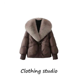 2024羽绒棉服冬季加厚大毛领保暖抗冻女妈妈棉衣加厚休闲百搭外套