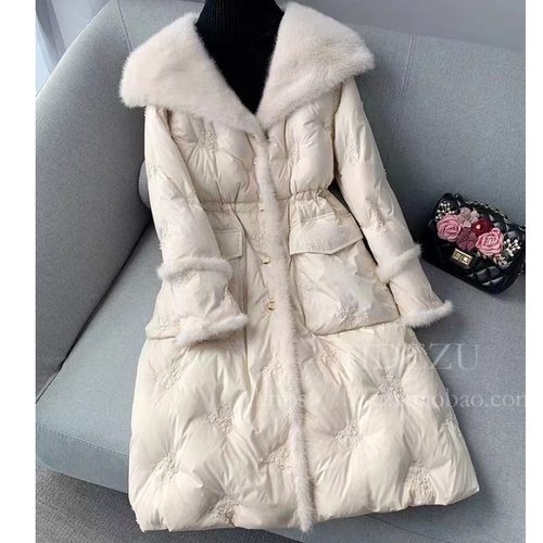 薄款保暖小个子大毛领羽绒服外套