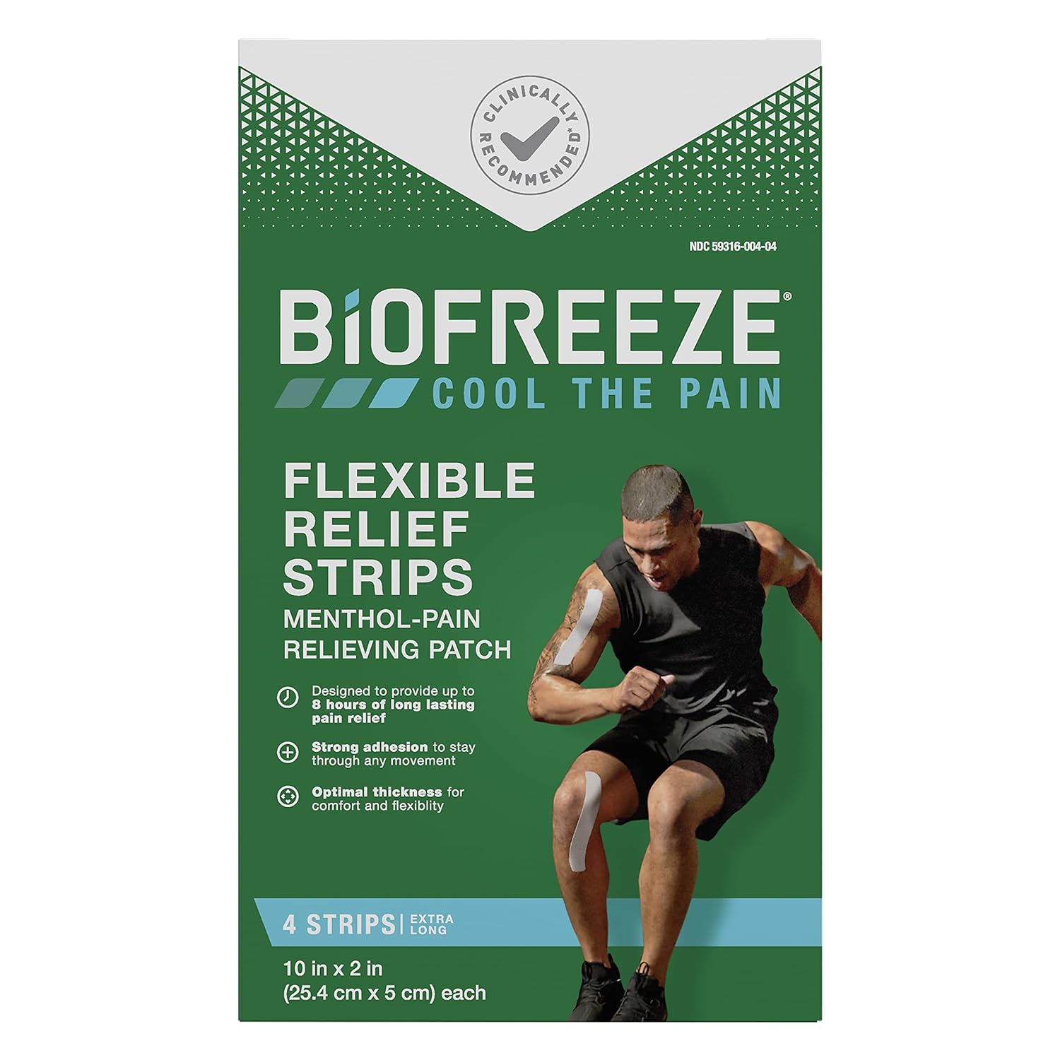 美国直邮Biofreeze Pain Relief Flexible缓解肌肉酸痛贴片4片/盒