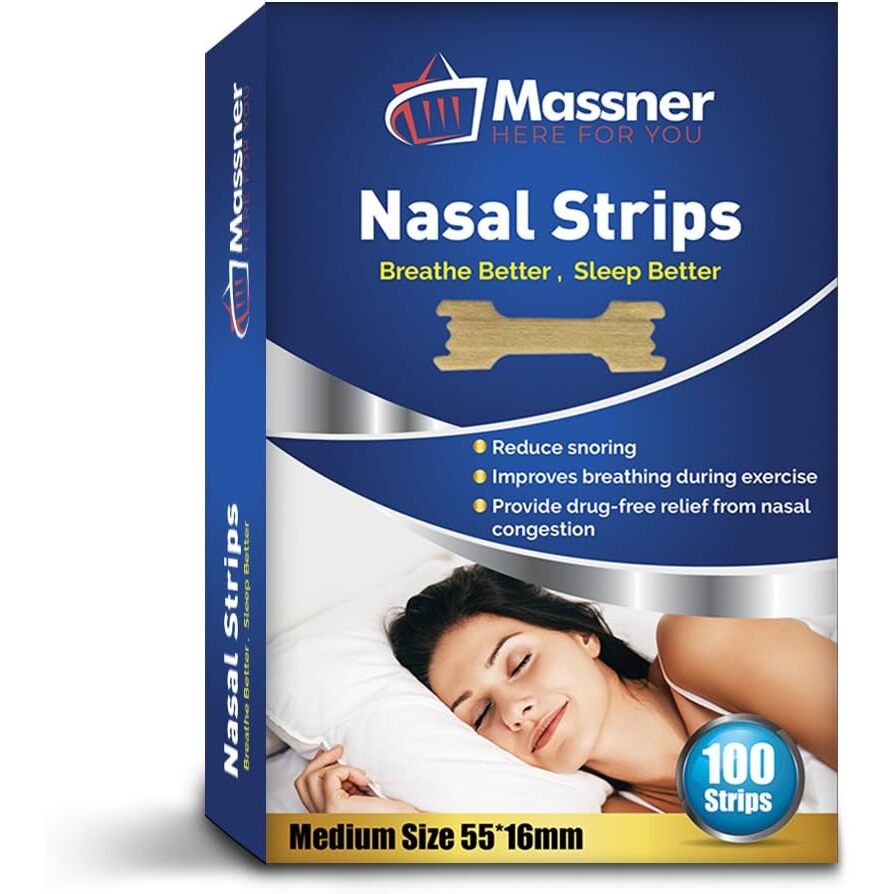 美国直邮MASSNER Nasal Strips鼻噻打呼噜打鼾贴呼吸睡眠缓解中号