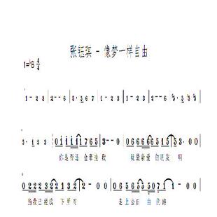 张钰琪 像梦一样自由 伴奏 纯音乐伴奏 主旋律简谱 中国新声代 YF