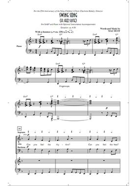 爵士合唱 一起摇摆吧 Swing Song 伴奏 SAB合唱钢琴五线谱正谱