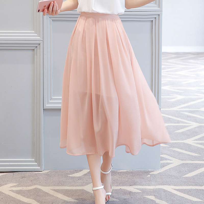 2020夏季新款中长款裙子女仙高腰大摆学生文艺雪纺半身长裙子|ruв категории Женская одежда, юбка - от Buy2taobao.com для оказания профессиональной услуги покупки агента Taobao