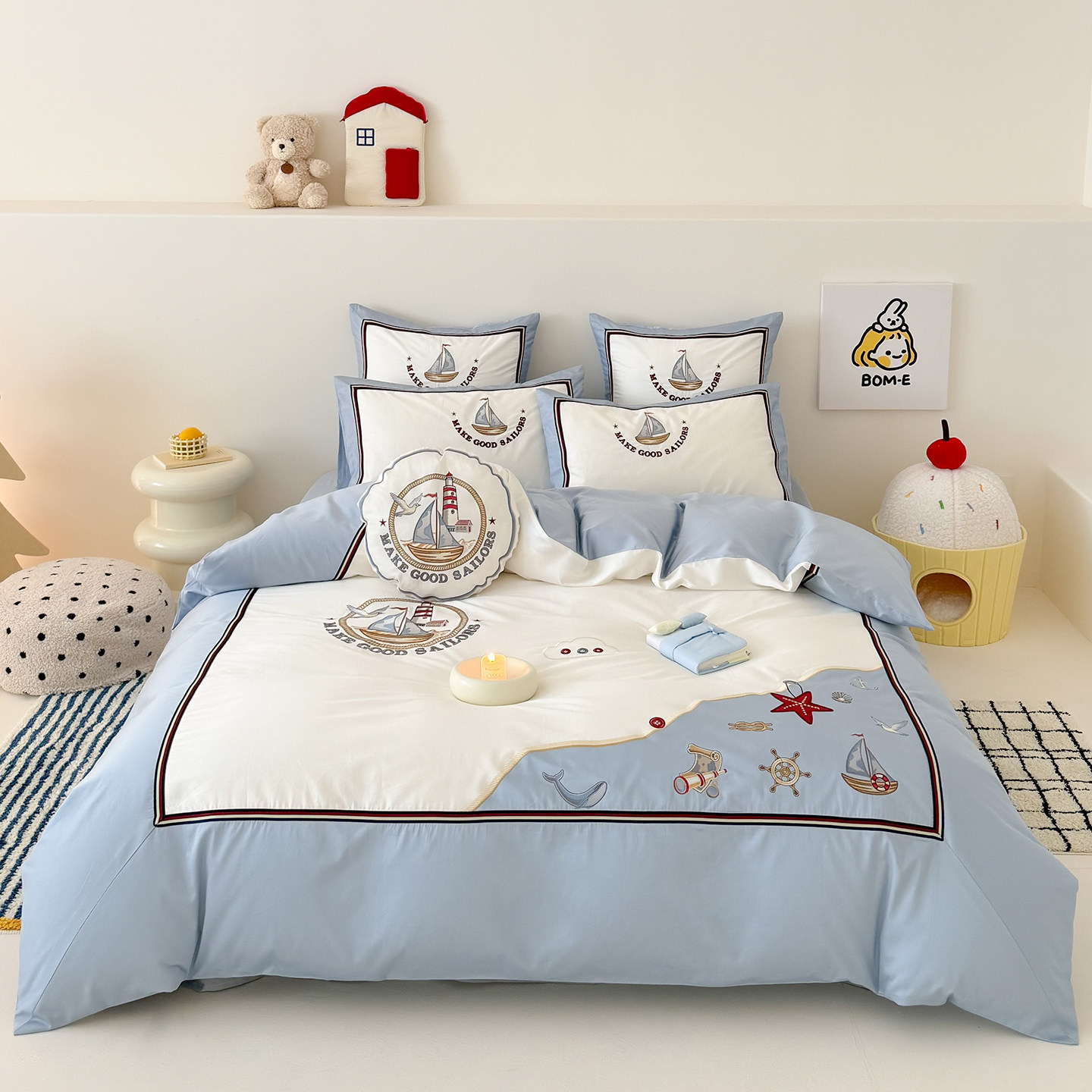 100支新疆长绒棉四件套纯棉全棉高密度儿童床单被套男孩四季通用,床上用品,床品套件/四件套/多件套,淘宝优惠券,粉丝福利购,淘宝优惠卷