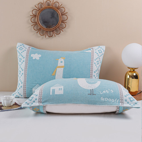 纯棉枕巾枕套二合一新款防滑卡扣