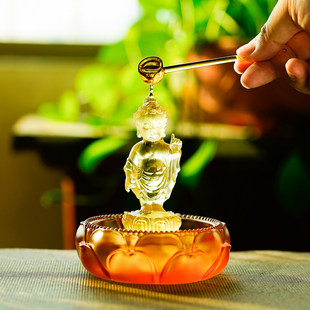 琉璃太子佛浴佛盆套装释迦牟尼浴佛节日供奉用品桌面摆件莲花供碗