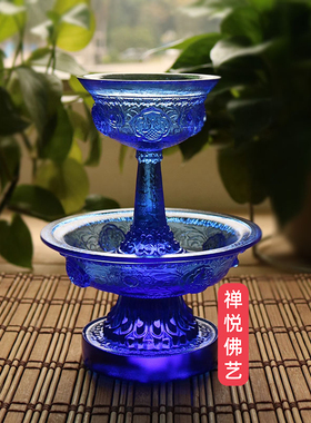 古法琉璃蓝色密宗法器