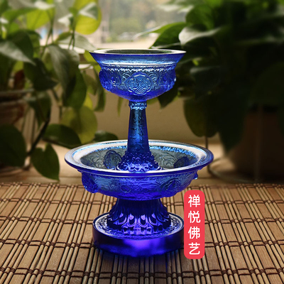 古法琉璃蓝色密宗法器