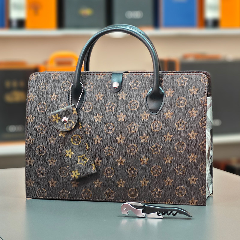 新款折叠红酒包装礼盒红酒手提袋单支双支葡萄酒礼袋红酒袋子礼袋