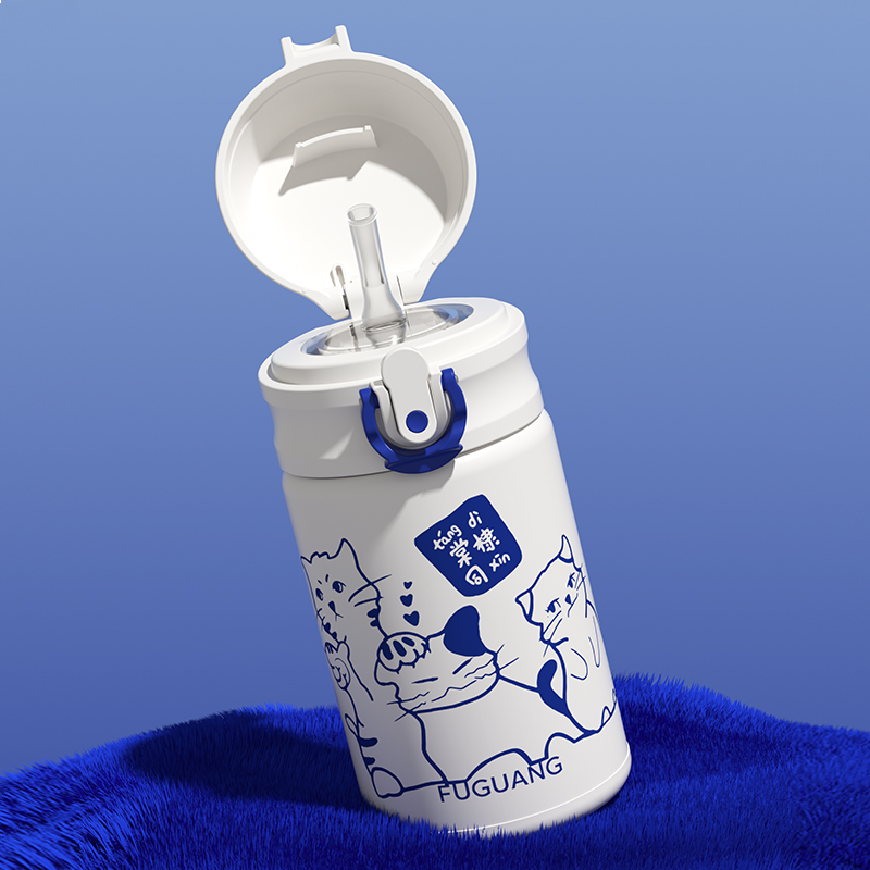 富光便携简约316不锈钢吸管保温