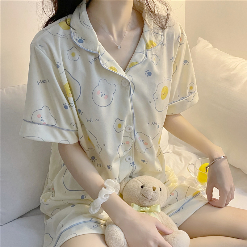 软妹子日系INS潮荷包蛋睡衣