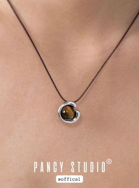 松弛感美拉德虎眼石项链