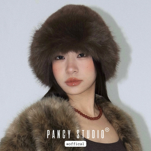PANC大头围友好冬季毛绒蒙古帽加厚保暖包头帽显脸小东北防寒盆帽