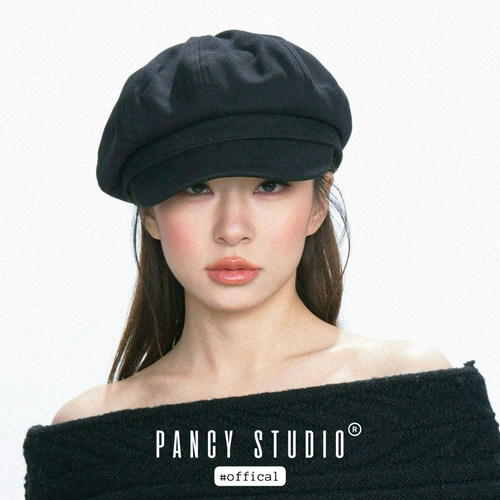 PANCY可选尺码~复古毛呢百搭秋冬八角帽显脸小贝雷帽报童帽画家帽