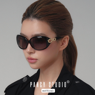 PANCY古早巨星！复古大框墨镜千禧渐变偏光遮阳镜蛤蟆镜港风素颜