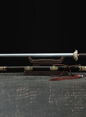 龙泉市刀剑花纹钢一体汉剑手工